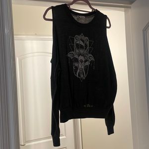 HARDLY WORN- About a girl cold shoulder sweater